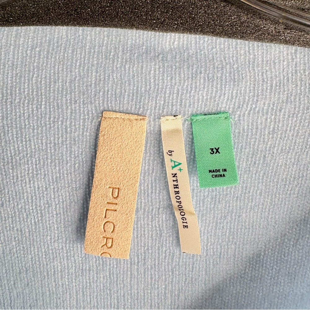 PILCRO SIZE 3X LIGHT BLUE LONG SLEEVE MOCK TURTLENECK CASHMERE SWEATER NWT - Picture 4 of 5